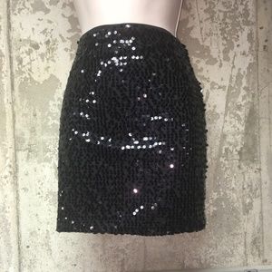 GAP Black Sequin Mini Pencil Skirt - NEW - Size S